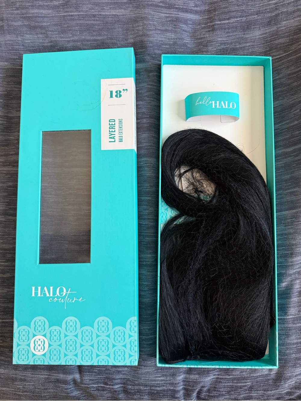 18" Layered Black Halo Hairpiece